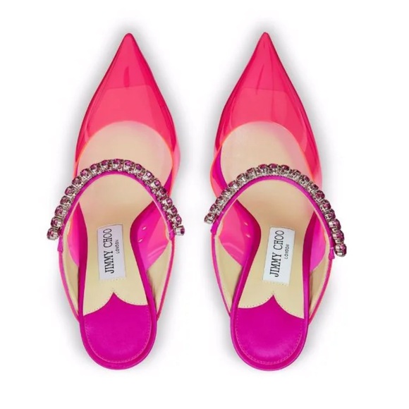 Jimmy Choo Pink Bing PVC Heels size 7 - Picture 2 of 10